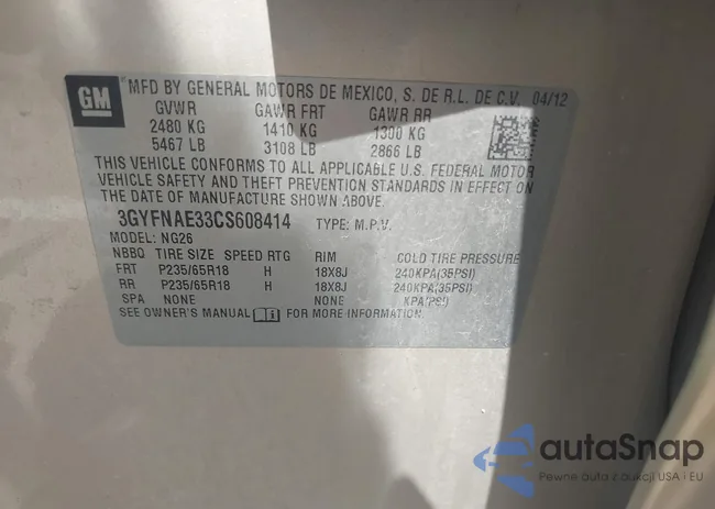 3GYFNAE33CS608414: 42959895