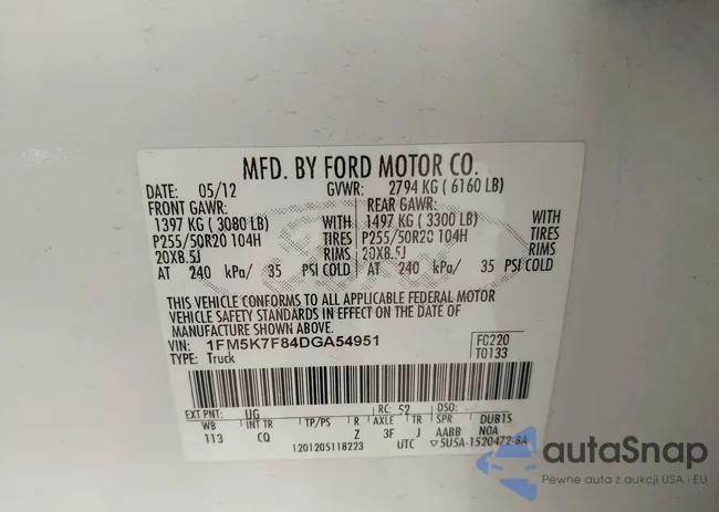 1FM5K7F84DGA54951: 42959942