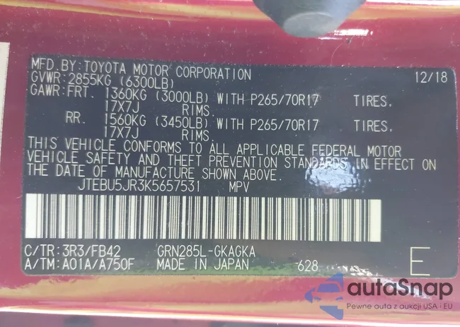 JTEBU5JR3K5657531: 42959100