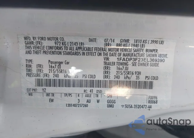 1FADP3F23EL369390: 42959101