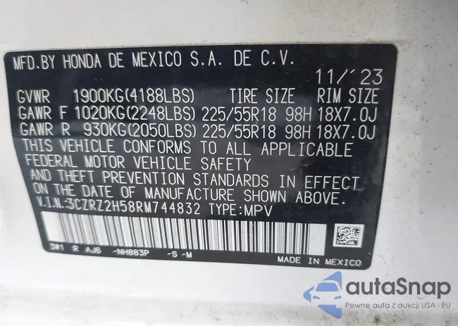 3CZRZ2H58RM744832: 42960468