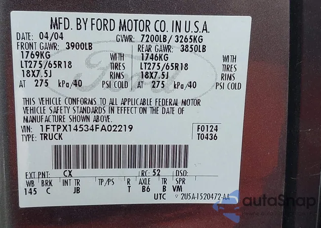 1FTPX14534FA02219: 42960592