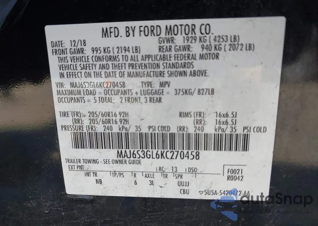 MAJ6S3GL6KC270458: 42960712