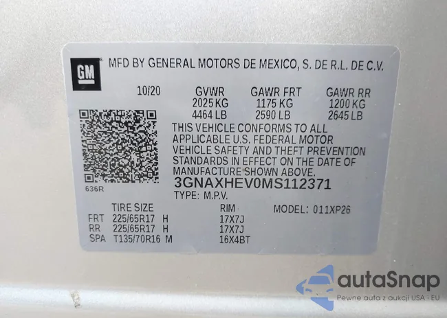 3GNAXHEV0MS112371: 42960733