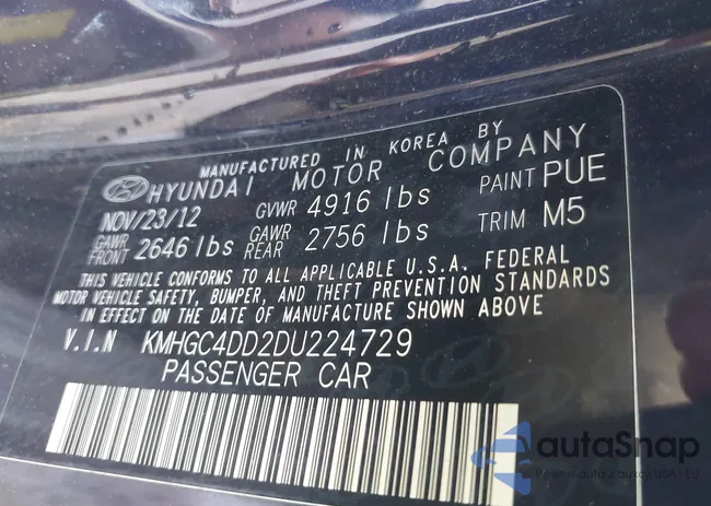 KMHGC4DD2DU224729: 42960841