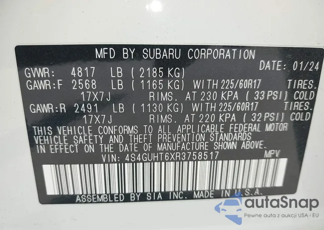 4S4GUHT6XR3758517: 42960843