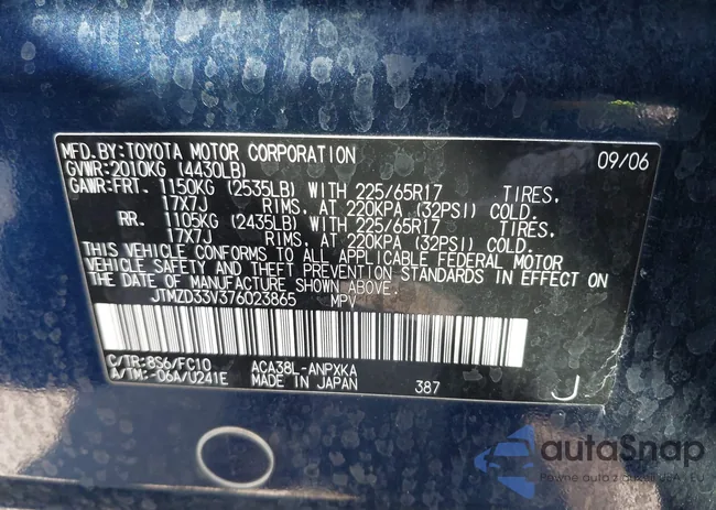 JTMZD33V376023865: 42961409