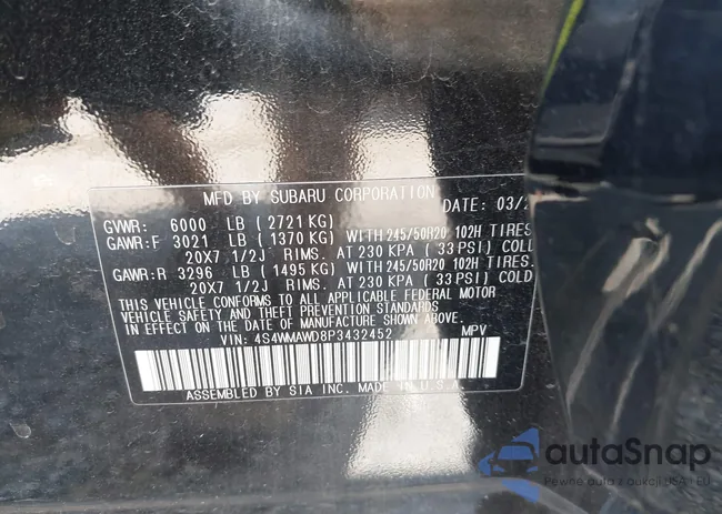 4S4WMAWD8P3432452: 42961601