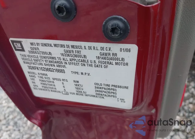 3GNFK16Z96G216683: 42961711