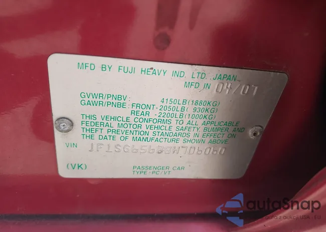 JF1SG65688H706060: 42961737