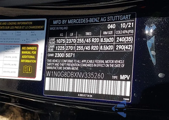 W1N0G8DBXNV335260: 42961774