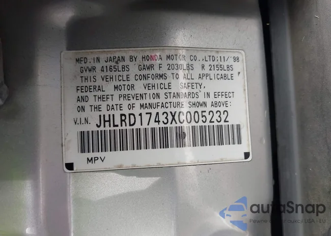 JHLRD1743XC005232: 42961886