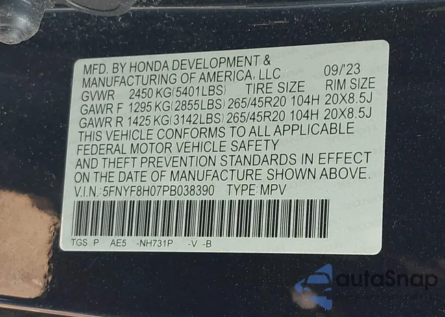 5FNYF8H07PB038390: 42961926