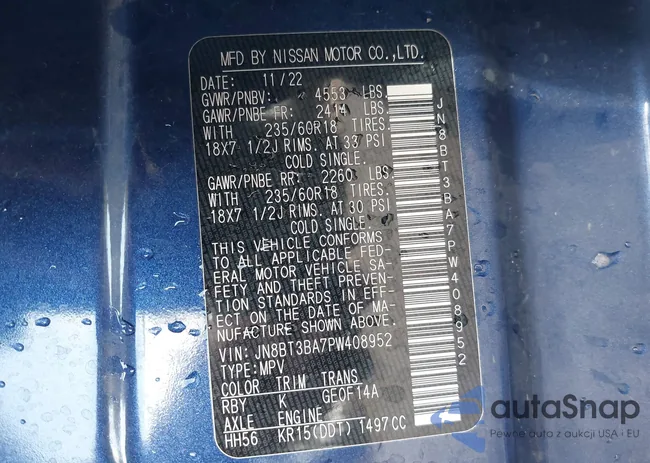 JN8BT3BA7PW408952: 42961091