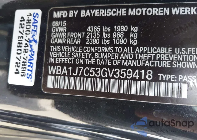 WBA1J7C53GV359418: 42961196