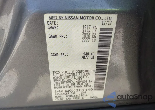 1N4AL3AP2JC169949: 42962690