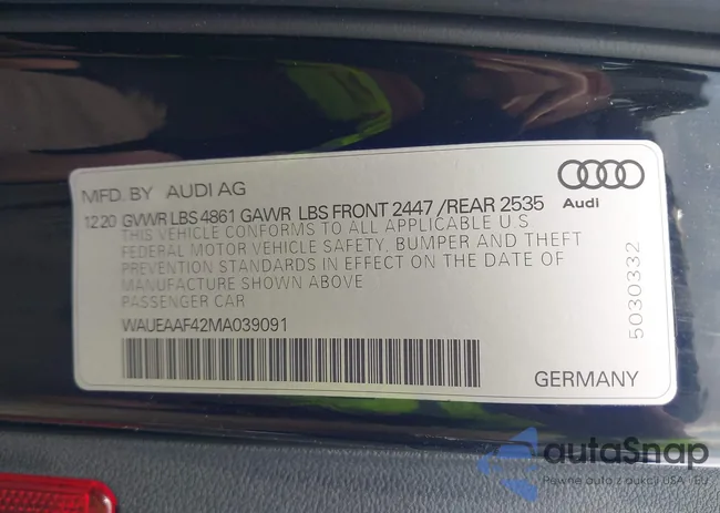 WAUEAAF42MA039091: 42962716