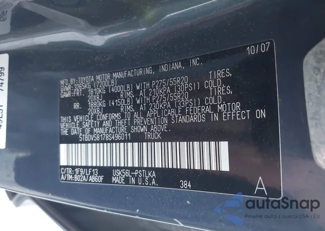 5TBDV58178S496011: 42962757