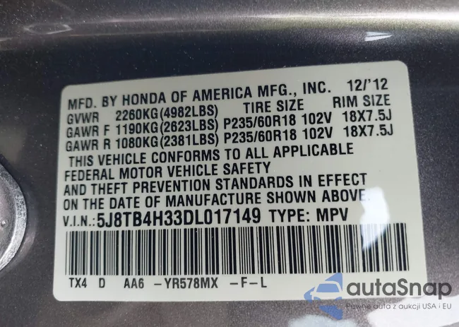 5J8TB4H33DL017149: 42962890