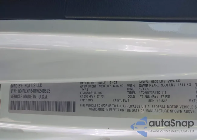 1C4RJXR64RW240523: 42962099