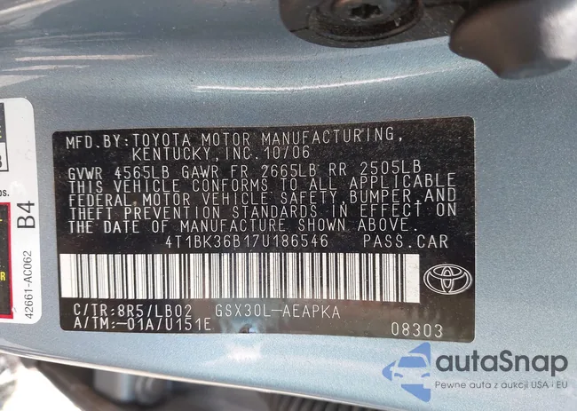 4T1BK36B17U186546: 42962208