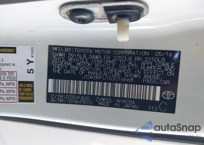 JTDKBRFU1G3016668: 42962328