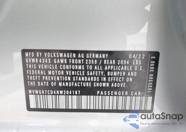WVWG87CD4NW204187: 42963384