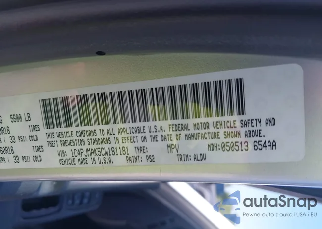 1C4PJMAK5CW181181: 42963474