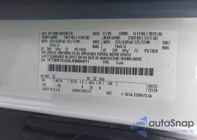 1FTBR1CG5LKB66911: 42963491