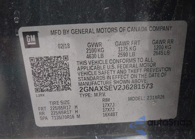 2GNAXSEV2J6281573: 42963511