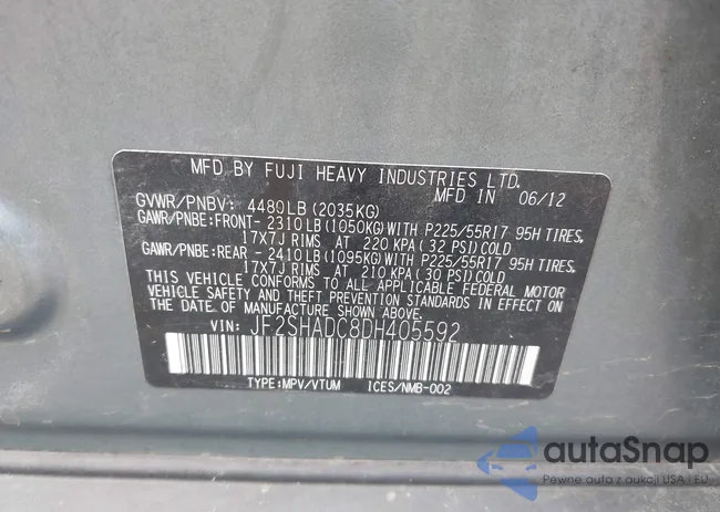 JF2SHADC8DH405592: 42963572