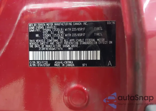 2T3RFREV6GW471414: 42963730