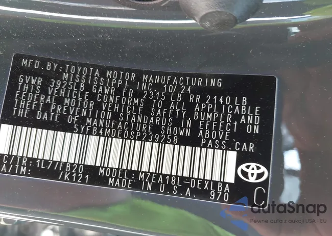 5YFB4MDE0SP239258: 42963875