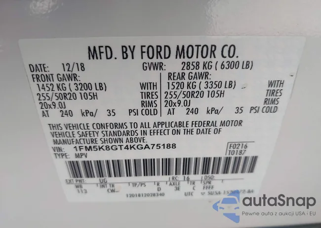 1FM5K8GT4KGA75188: 42962990