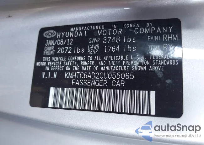 KMHTC6AD2CU055065: 42963009