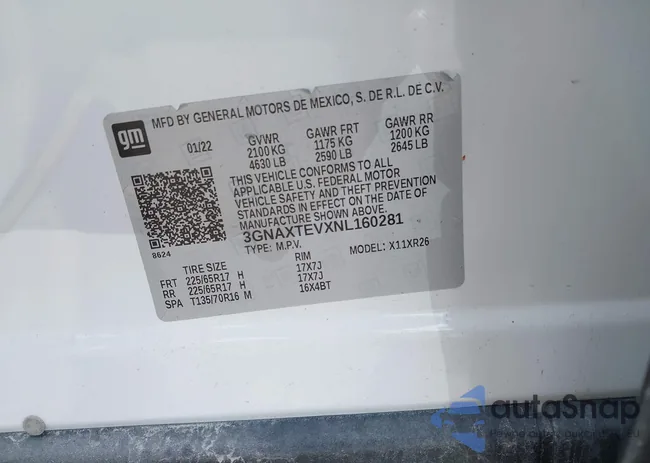 3GNAXTEVXNL160281: 42963206