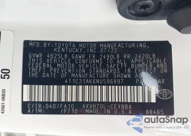 4T1C31AK6NU596897: 42963243