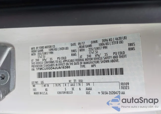 1FMCU0GD4JUA16380: 42963283