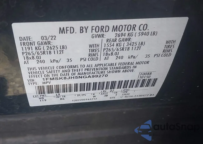 1FMSK8JH5NGA99270: 42964395