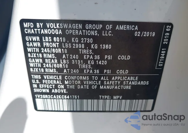 1V2GR2CA2KC541751: 42964481