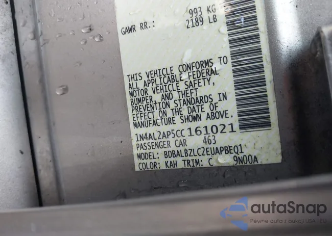 1N4AL2AP5CC161021: 42964561