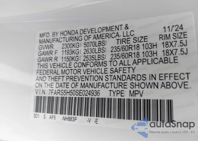 7FARS5H50SE024936: 42964600