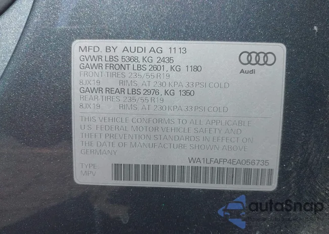 WA1LFAFP4EA056735: 42964601