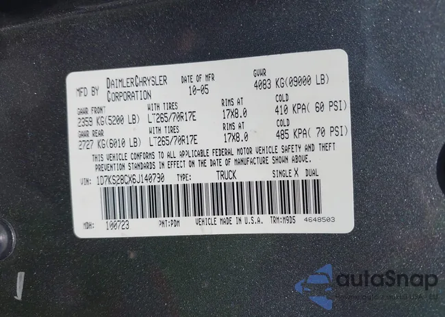 1D7KS28CX6J140790: 42964629