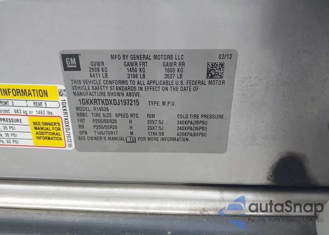 1GKKRTKDXDJ197215: 42964687