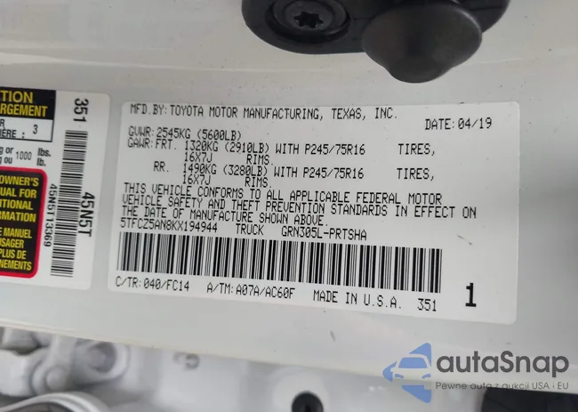 5TFCZ5AN8KX194944: 42964709