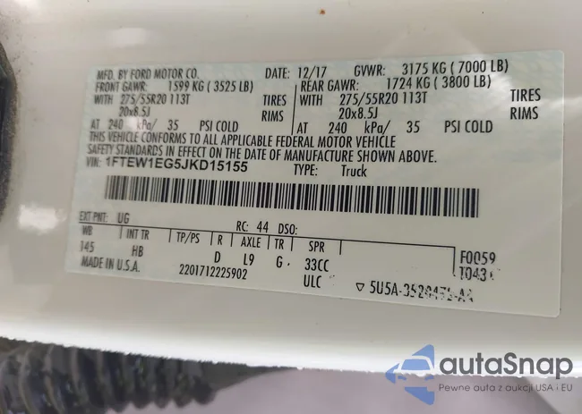 1FTEW1EG5JKD15155: 42964787