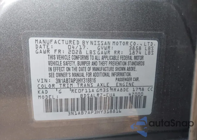 3N1AB7AP3HY318816: 42965397