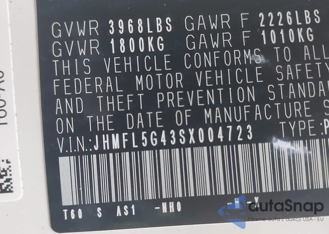 JHMFL5G43SX004723: 42965511