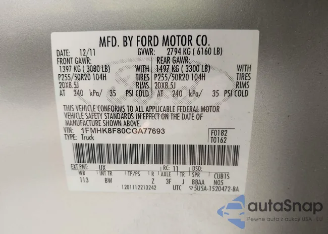 1FMHK8F80CGA77693: 42965573